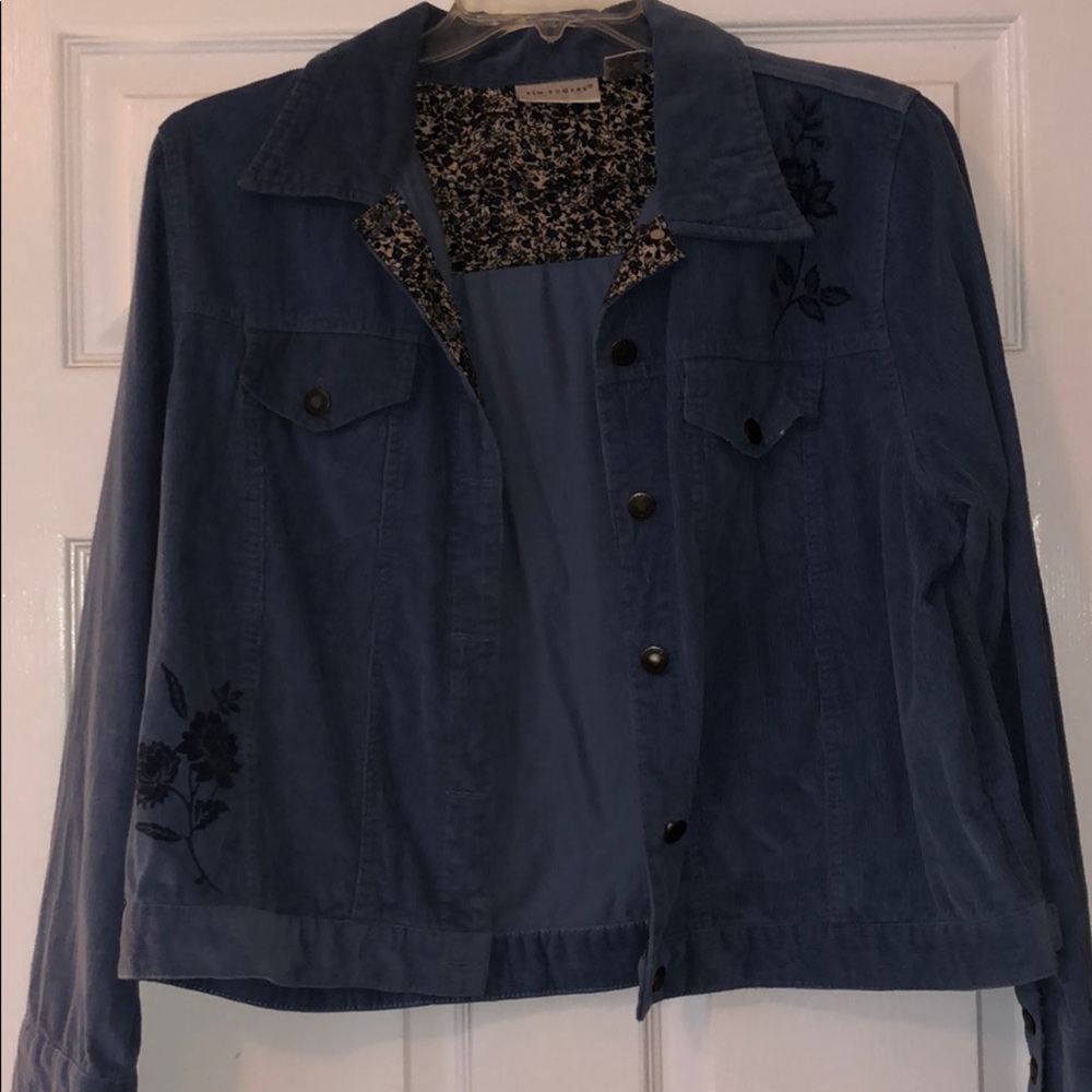 Lightweight corduroy button front jacket
